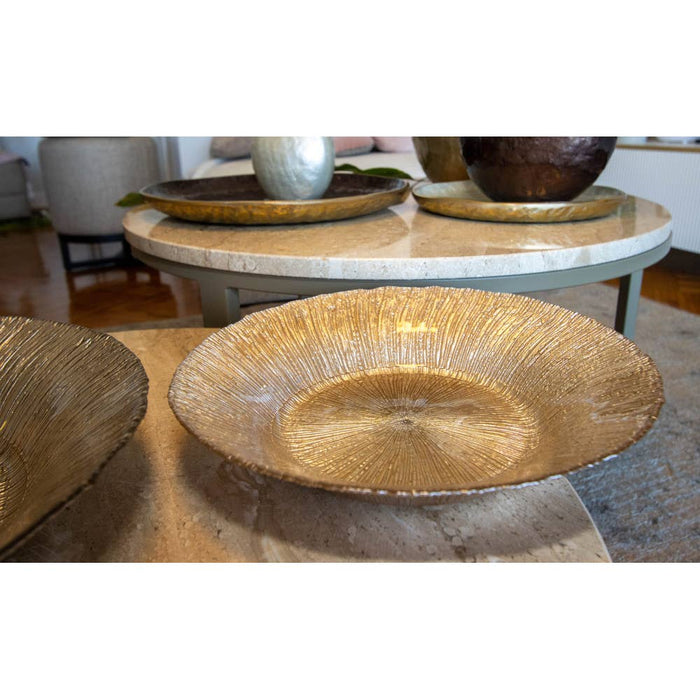 Aulica Iridescent Beige Round Bowl