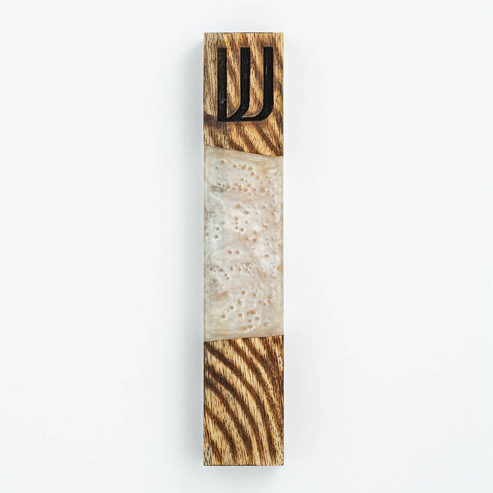 GodingerWood and Resin Mezuzah - White - Judaica