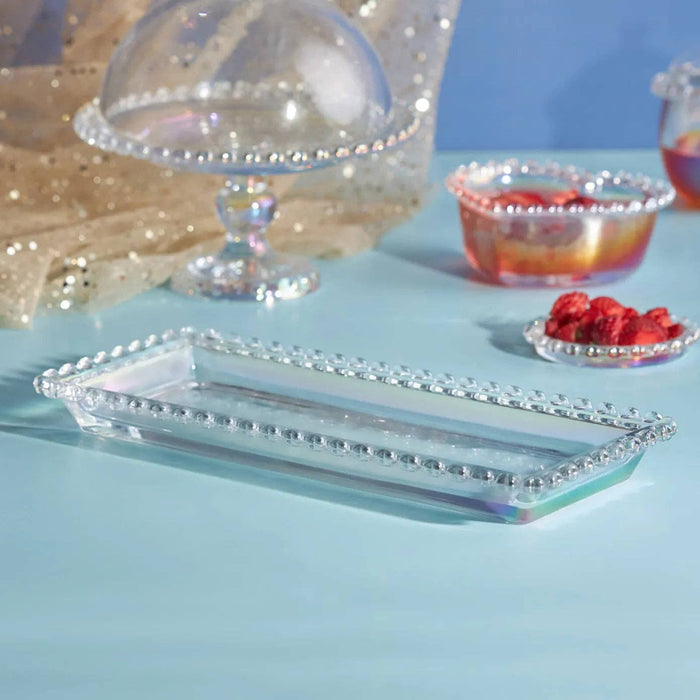 Karaca Rory Glass Serving Platter, 30cm, Clear Luster