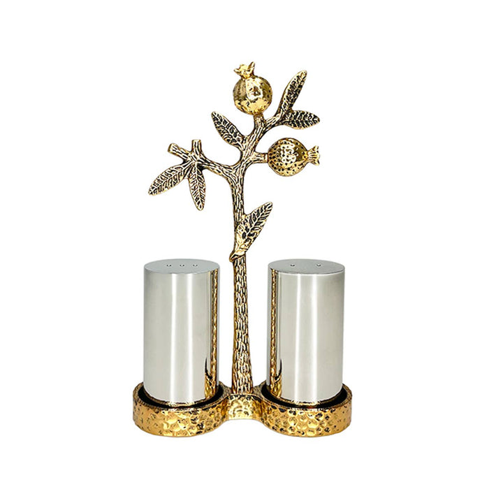 Aulica Golden Salt and Pepper Shakers with Grenadier Stand