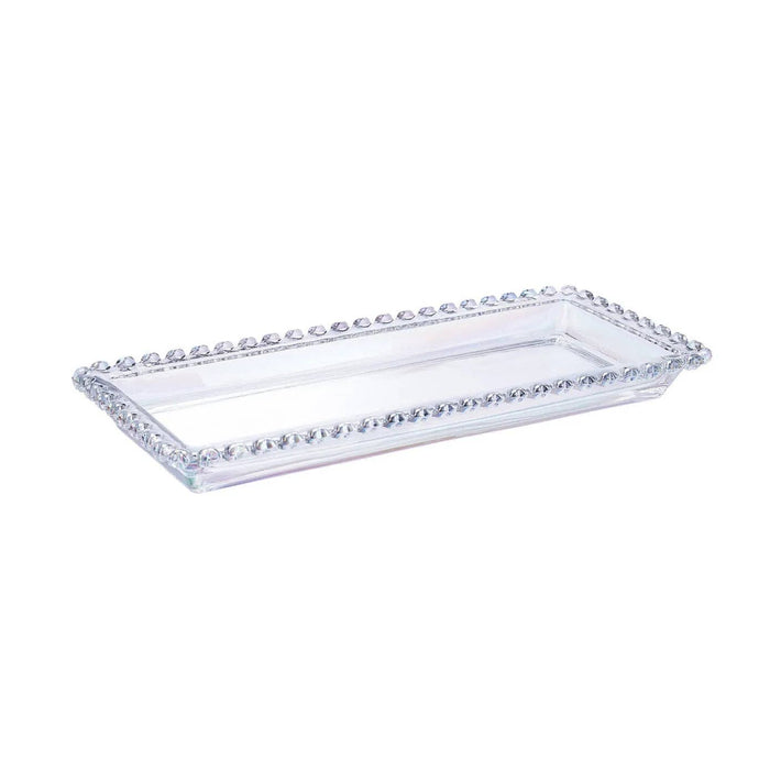 Karaca Rory Glass Serving Platter, 30cm, Clear Luster