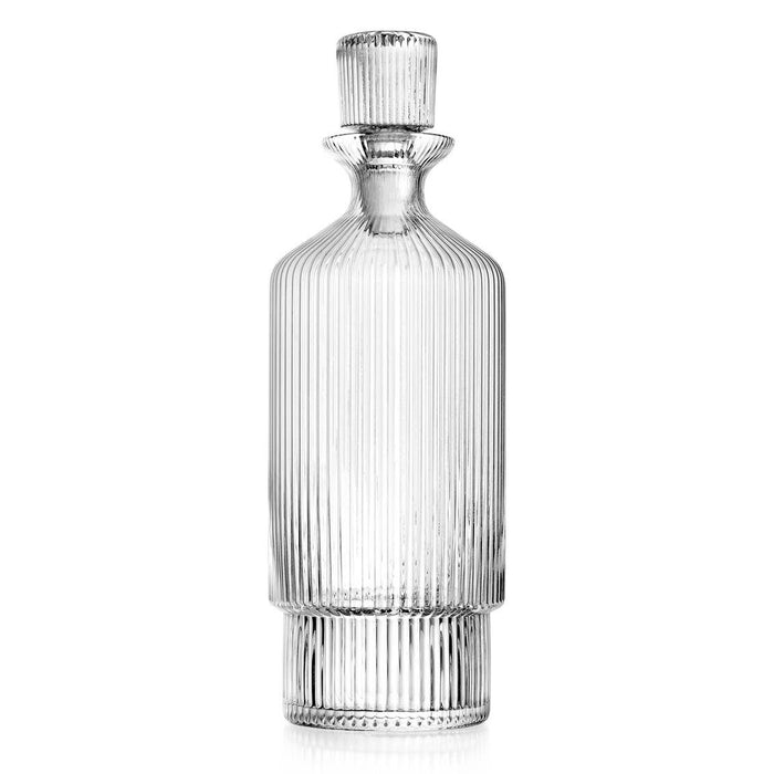 Godinger Sullivan Street Clear Fluted Glass Decanter with Stopper