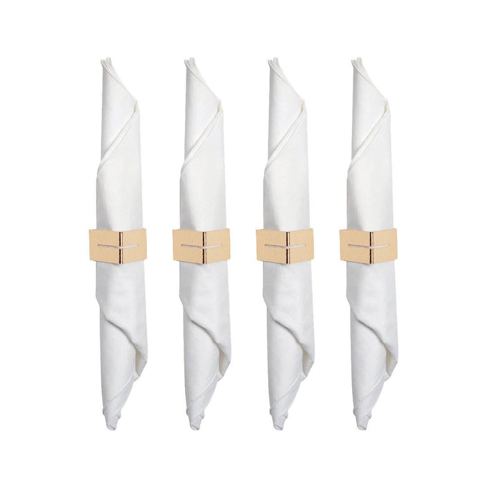 Aulica Hammered Gold Triangle Napkin Rings - Set of 4