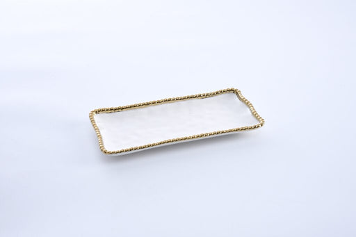 Pampa Bay Golden Salerno Small Rectangular Tray - La Belle Table - PB2431-WG