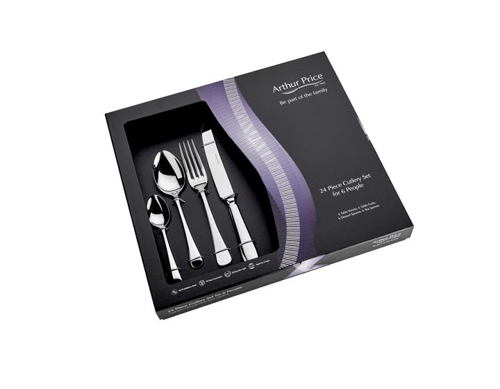 Arthur Price Classics Old English 24 pc Boxed Set 6 Person Place Setting