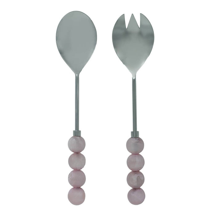 Godinger Hyaline Bubble Salad Servers - Pink