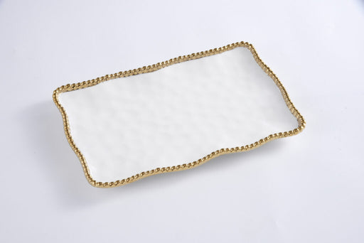 Pampa Bay Golden Salerno Medium Rectangular Tray - La Belle Table - PB2432-WG