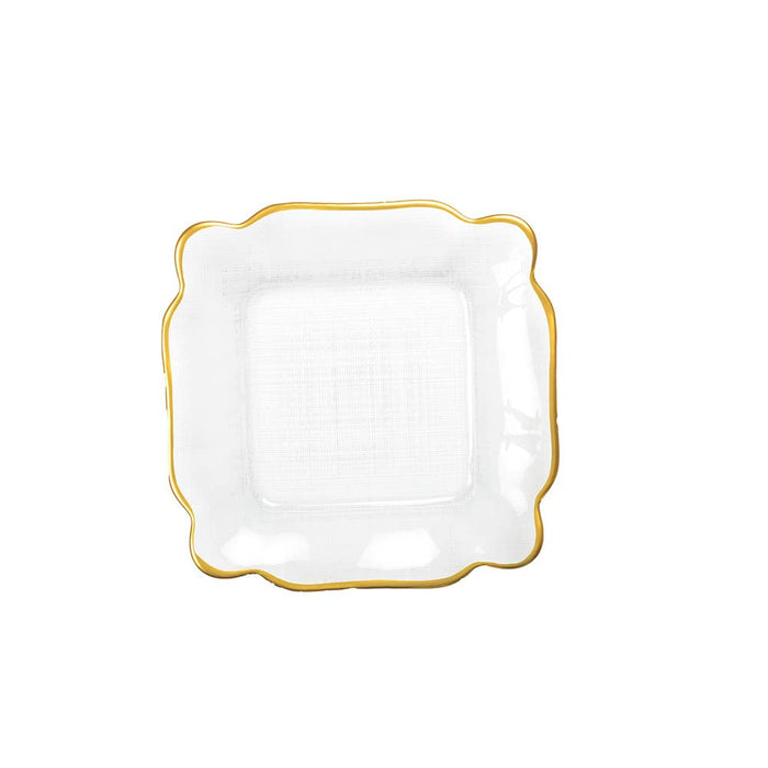 Aulica Square Glass Plate with Gold Edges 25x25x2cm