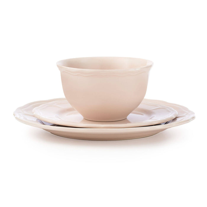 Godinger Madison Blush Stoneware 12 Piece Dinnerware Set, Service for 4