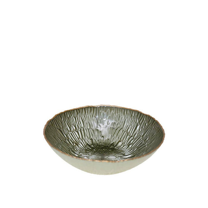 Aulica Green bowl with gold rim 23cm