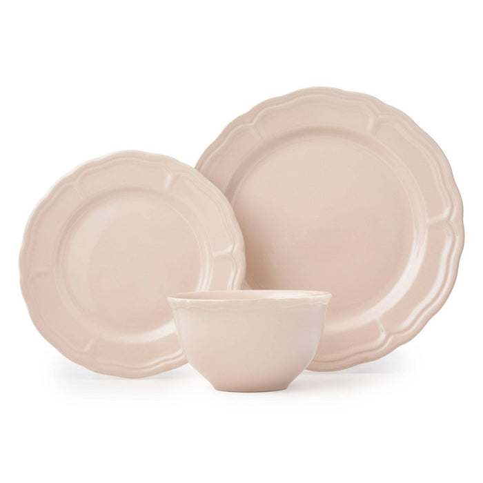 Godinger Madison Blush Stoneware 12 Piece Dinnerware Set, Service for 4