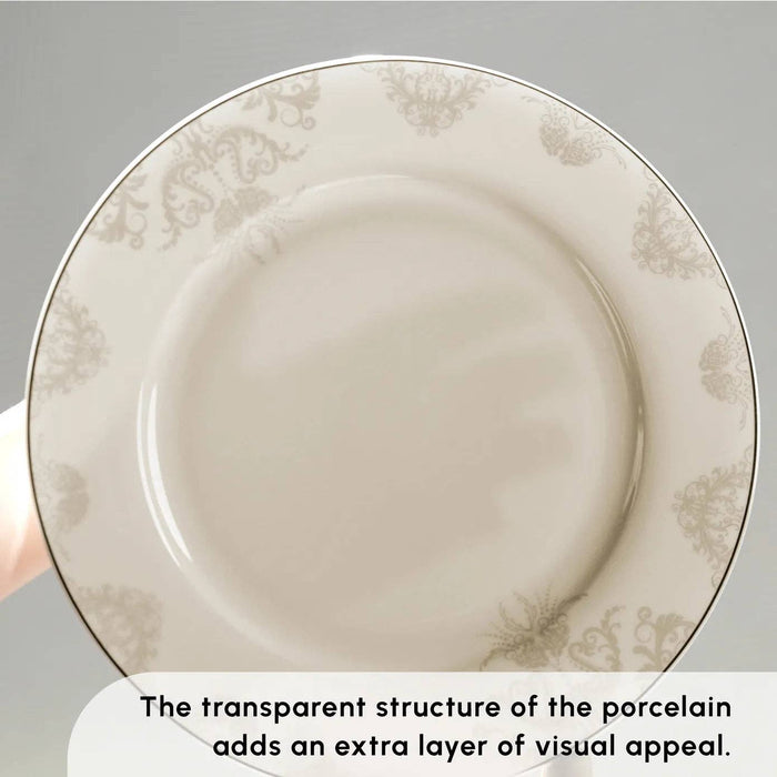 Karaca Elegance Bone China Siena 53-Piece Dinner Set for 12 People, Gold: Gold
