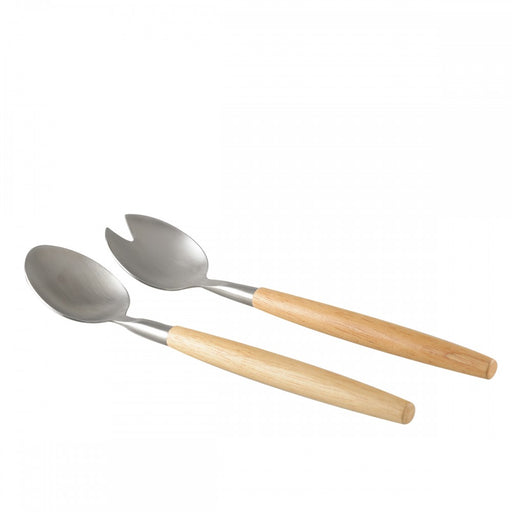 Aulica Inox and Wood Salad Servers - La Belle Table - 410901