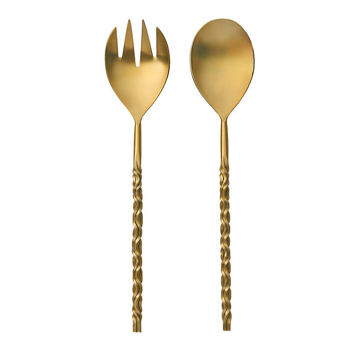 Godinger Gold Salad Servers with Curls, Set of Two