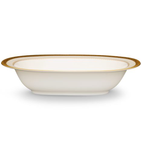 Noritake Odessa Gold Oval Serving Bowl - La Belle Table - 4874 - 415