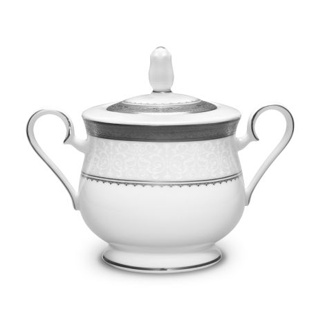 Noritake Odessa Platinum Sugar Bowl with Cover - La Belle Table - 4875-425