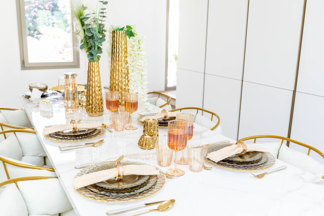 Aulica Golden dessert plate with finely textured edges 22cm