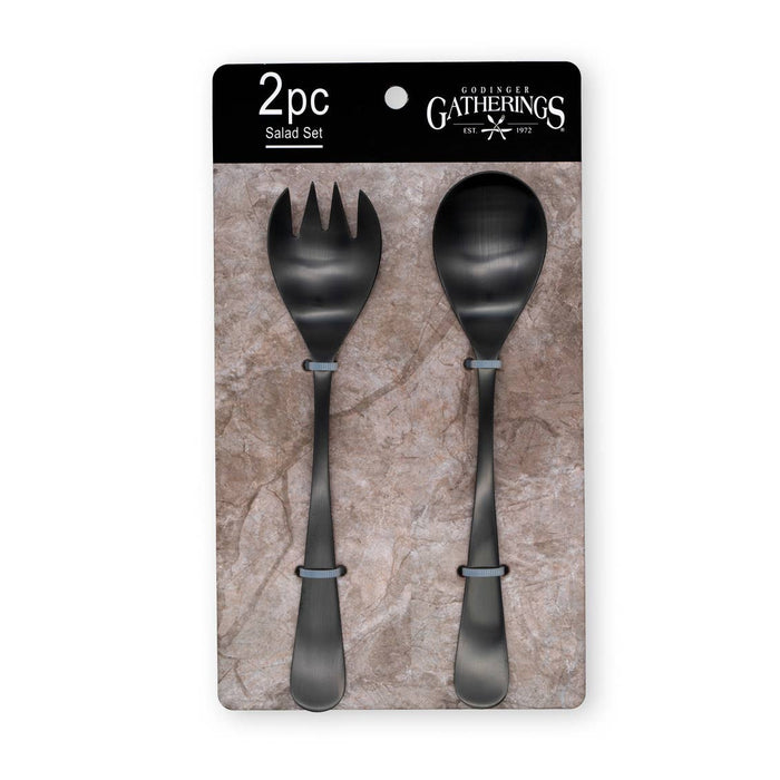 Godinger 18/0 Set of Two Serving Utensils - Matte Black