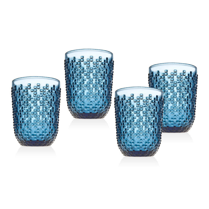 Godinger Alba Blue Double Old Fashion, Set of 4