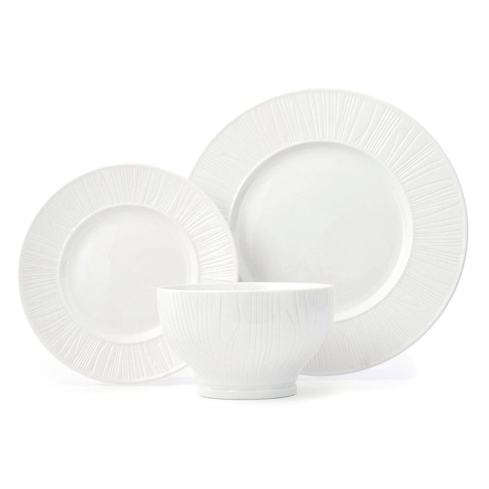 Godinger Starburst Porcelain 12 Piece Dinnerware Set, Service For 4