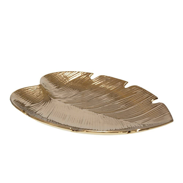 Aulica Golden tropical leaf dish 31x23x3.8cm