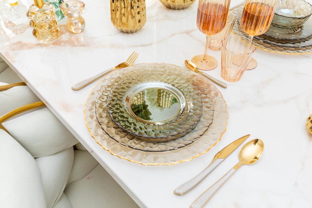 Aulica Golden dessert plate with finely textured edges 22cm