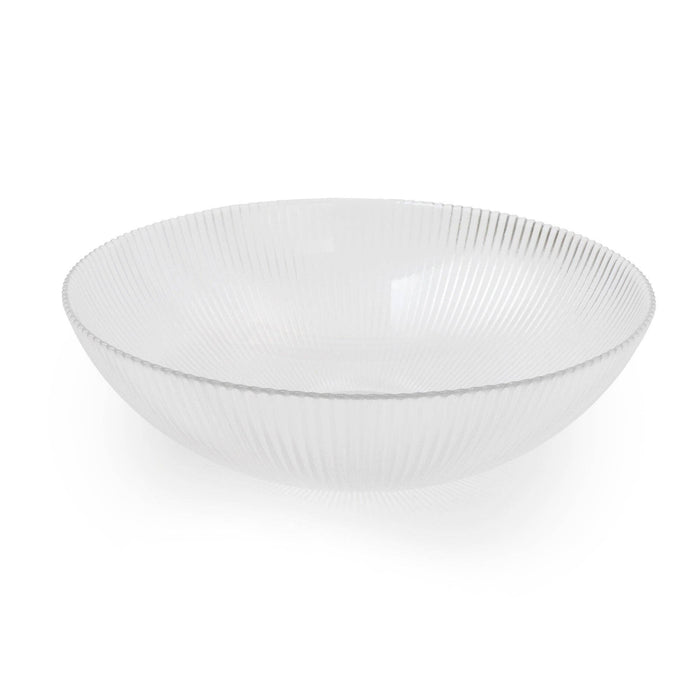 Large Clear Glass Bowl Ridged Lines 25cm 4PK