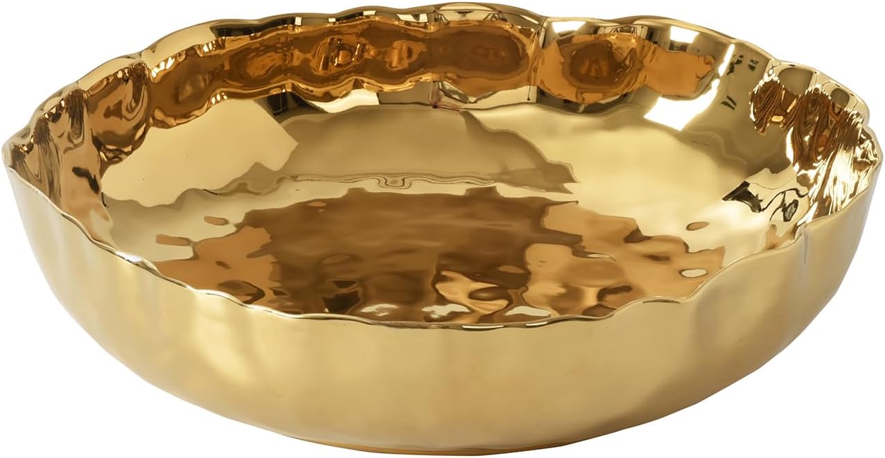 Pampa Bay Portofino Gold Extra Large Shallow Bowl