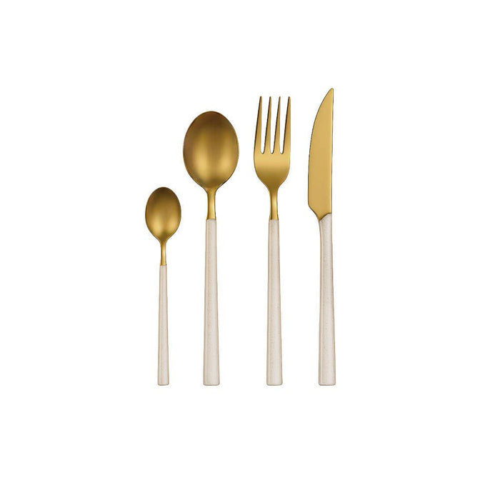 Aulica 24-piece gold cutlery set with glitter handles