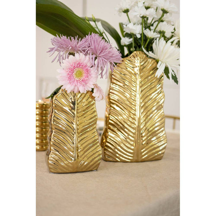 Aulica Golden leaf ceramic vase 17.8x10x28.5cm