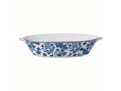 Wedgwood Blue Hibiscus Oval Serving Bowl - La Belle Table - 40003901