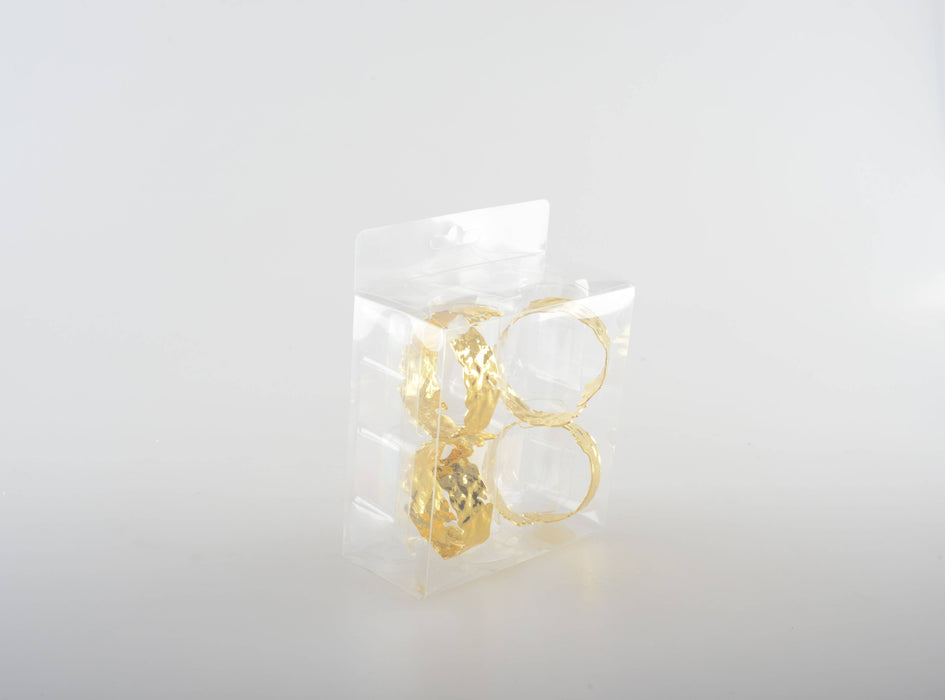 Aulica Gold Martele Napkin Rings - Set of 4