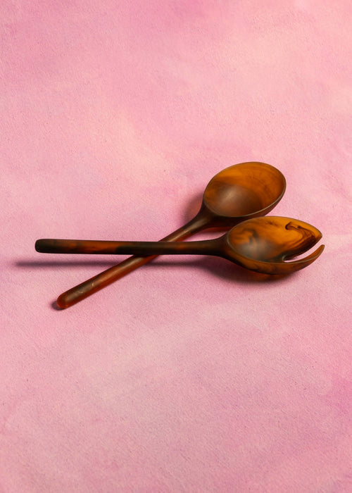 MÆGEN Salad Servers - Amber Set