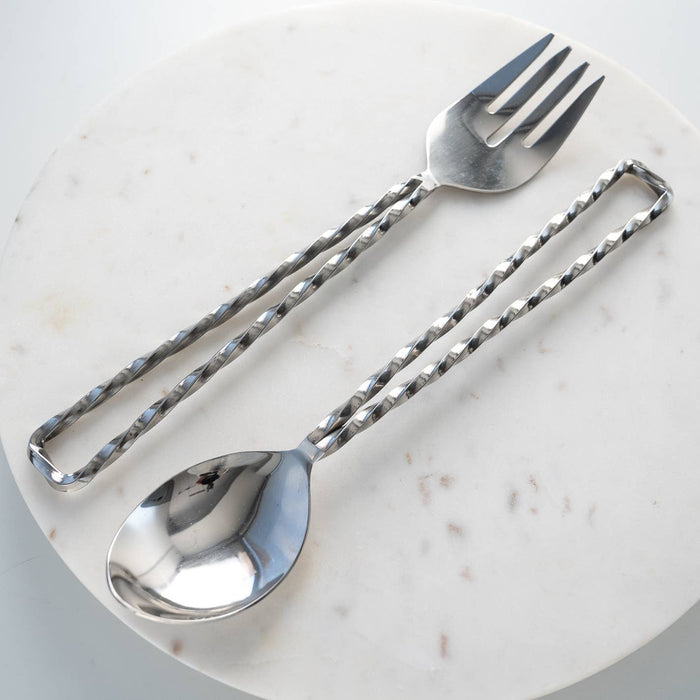 Twisted Open Handle Salad Servers