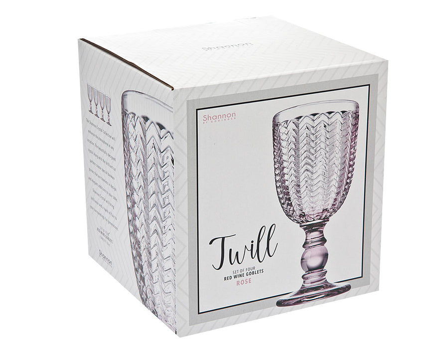 Godinger Set of Four Twill Goblets - Pink