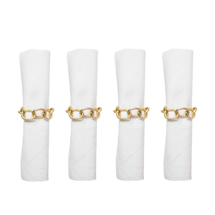 Aulica Set of 4 gold chain napkin rings