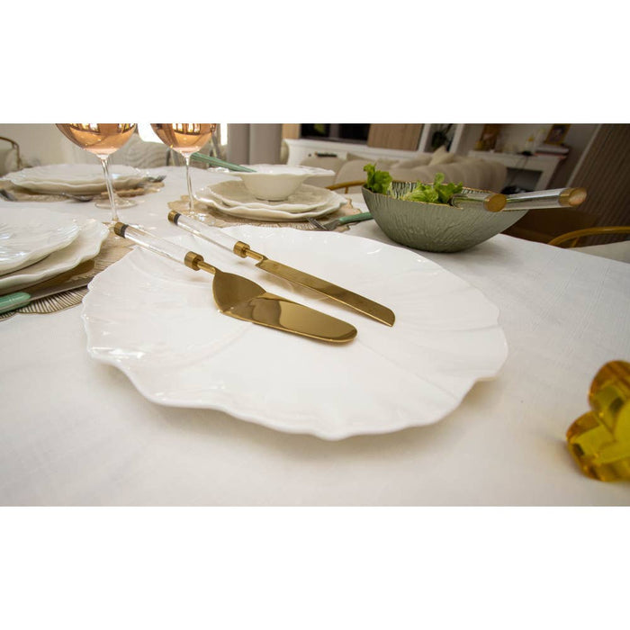 Aulica Green bowl with gold rim 23cm