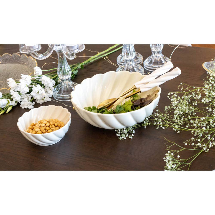 Aulica Ecru Cloud Salad Bowl 25.5x25.5x9cm
