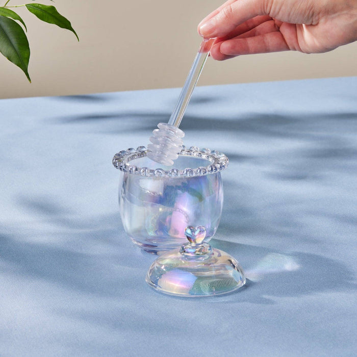 Karaca Rory Glass Honey Pot, 9cm, Clear: Luster