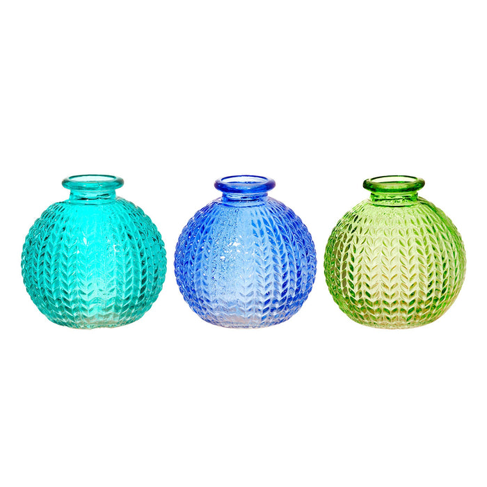 Sass & Belle Cobalt Blue Textured Vase Set of 3