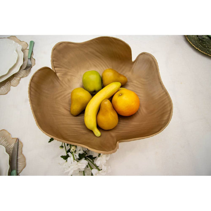Aulica Matte Gold Ceramic Salad Bowl 42x36x17cm