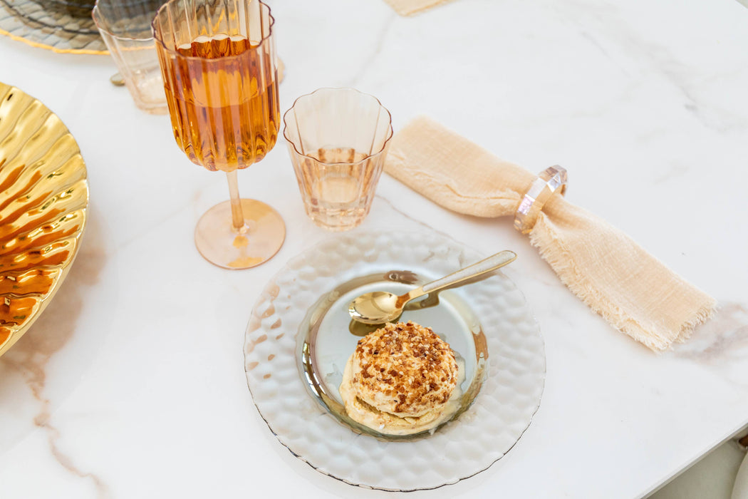 Aulica Golden dessert plate with finely textured edges 22cm