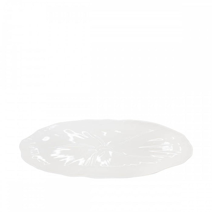 Aulica Oval dish white flower 37cm