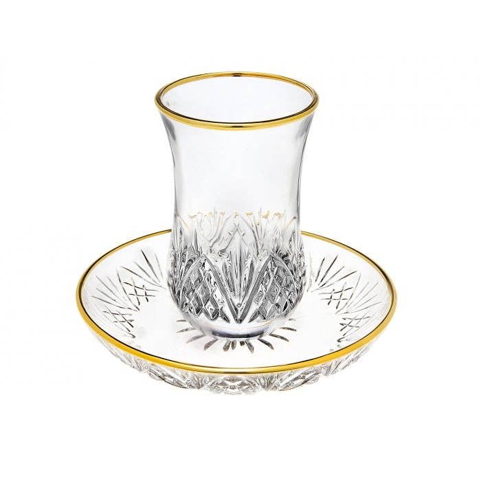 Godinger Dublin Gold Kiddish Cup 5.5oz: Non Leaded Crystal