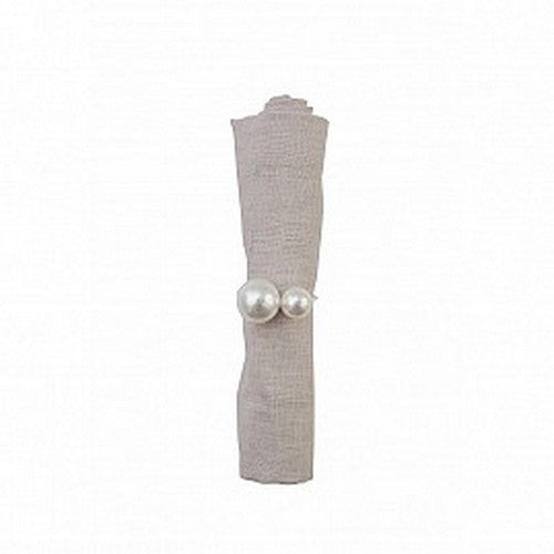 Aulica Double Pearl Napkin Ring Set of 4 - La Belle Table - AUL002