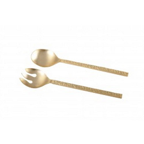 Aulica Matte Gold Salad Servers - La Belle Table - AUL014