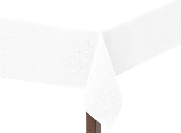Hessian Linen White Tablecloth 54" x 90"