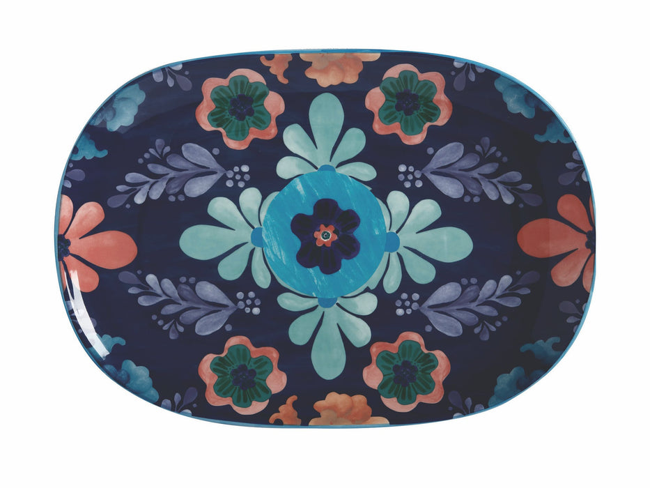 Maxwell and Williams Majolica Ceramic Oblong Serving Platter, Large Blue - La Belle Table - DR0267