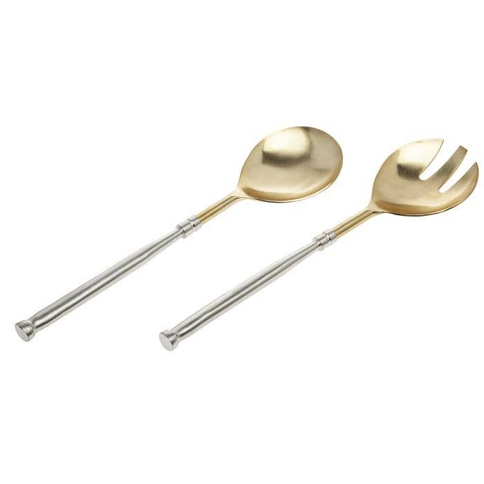 Godinger Two-tone Salad Servers Set - La Belle Table - GDNG005