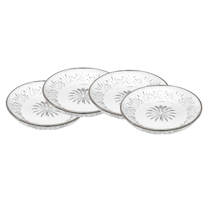 Godinger Dublin Platinum Band Dessert Plate, Set of 4 - La Belle Table - GDNG010